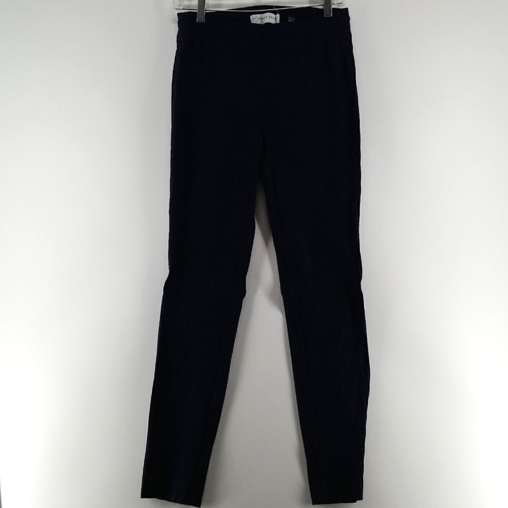 Point Zero Pants Women's USA 6 Leggings Skinny Purple Stripped Pull On Yoga